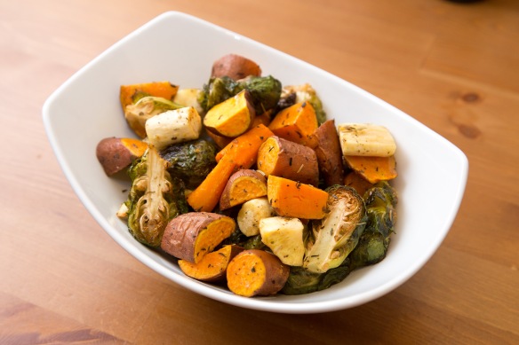 Roasted Root Vegetables and Brussels Sprouts
